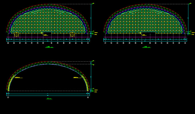 博尔塔拉蒙古自治州跨度110米，拱高35_7米煤棚网架